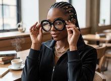 Oversized Vintage Retro Style Clear Lens EYEGLASSES Large Thick Round Black Frame 1765