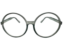 Oversized Vintage Retro Style Clear Lens EYEGLASSES X-Large Round Gray Frame 15032
