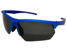 Classic Sporty Wrap Around Fishing Cycling POLARIZED Lens SUNGLASSES Semi Rimless Blue Frame 5124