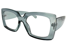 Oversized Classic Vintage Retro Style Clear Lens EYEGLASSES Thick Square Gray Frame 81218