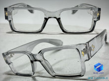 Classic Vintage Retro Style Clear Lens EYEGLASSES Thick Square Gray Frame 35009