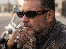Classic Hardcore Biker Gangster Style LOCS SUNGLASSES Large Thick Black Frame - Dark Lens 91320