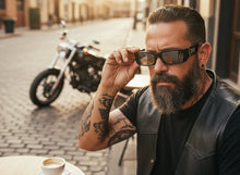 Classic Hardcore Biker Gangster Style LOCS SUNGLASSES Large Thick Black Frame - Silver Lens 91320