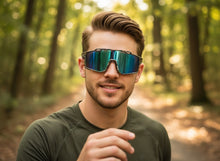 Military Tactical Hunting Fishing Wrap Around Safety SUNGLASSES Large Camouflage Frame - Blue Lens CAMO3