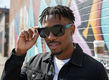 Classic Hardcore Biker Gangster Style LOCS SUNGLASSES Large Black Frame - Dark Lens 91189