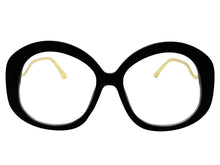 Oversized Vintage Retro Style Clear Lens EYEGLASSES Large Round Matte Black Frame 16020