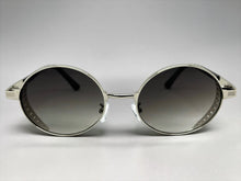 Classic Elegant Vintage Retro Style SUNGLASSES Oval Silver Frame - Gradient Lens 27740