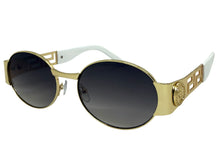Classic Vintage Retro Luxury Hip Hop Rapper Style SUNGLASSES Oval Gold Frame - Gray Lens 27736
