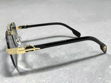 Classy Elegant Luxury Hip Hop Rapper Style SUNGLASSES Gold & Black Frame - Gold Cross & Fleur De Lis 27774