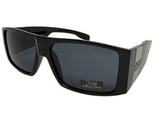 Classic Hardcore Biker Gangster Style LOCS SUNGLASSES Large Thick Black Frame - Dark Lens 91337
