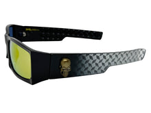 Classic Hardcore Gangster Biker Style Choppers SUNGLASSES Thick Black Frame - Gold Lens 6785