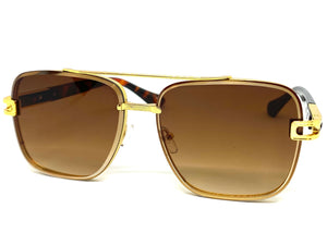 Classic Vintage Retro Aviator Style SUNGLASSES Gold & Tortoise Frame 1706