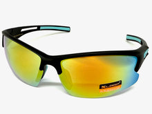Sporty Wrap Around Cycling Fishing Biker SUNGLASSES Sleek Black Frame - Gold Lens 2754