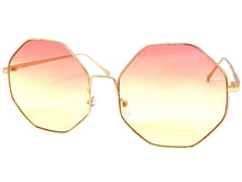 Oversized Exaggerated Vintage Retro Style SUNGLASSES Large Rose Gold Octagon Frame 4150