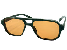 Classic Vintage Retro Hip Hop Style SUNGLASSES Square Olive Green Frame 80930