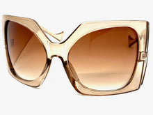 Oversized Exaggerated Vintage Retro Style SUNGLASSES Huge Thick Nude Frame 80571