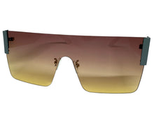 Oversized Exaggerated Modern Retro Shield Style SUNGLASSES Large Rimless Frame 2270