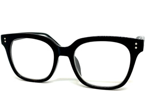 Classic Vintage Retro Style READING GLASSES READERS Black Frame Lens Strength +1.75