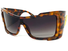 Oversized Classic Retro Wrap Shield Style SUNGLASSES Huge Super Thick Leopard Frame 80639