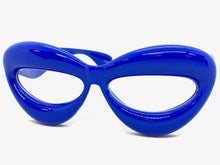 Oversized Exaggerated Retro Clear Lens EYEGLASSES Large Blue Optical Frame - RX Capable 80555