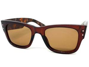 Classic Vintage Retro Style SUNGLASSES Thick Square Brown Frame 6034