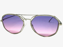 Oversized Exaggerated Vintage Retro Style SUNGLASSES Large Silver Frame 4201