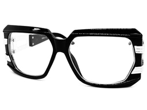 Oversized Classic Vintage Retro Hip Hop Style Clear Lens EYEGLASSES Large Black Frame 3875