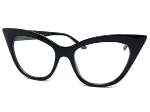 Women's Classic Vintage RETRO Cat Eye Style Clear Lens EYE GLASSES Black Frame 1611