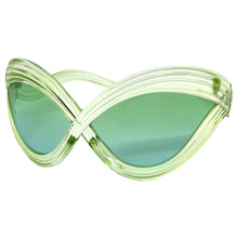 Oversized Exaggerated Modern Retro Futuristic Style SUNGLASSES Large Green Frame 2159