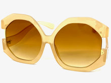 Oversized Vintage Retro Style SUNGLASSES X-Large Huge Tan Frame 80848