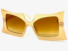 Oversized Vintage Retro Style SUNGLASSES Large Funky Tan Frame 80847