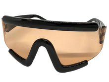 Oversized Exaggerated Modern Rerto Shield Style SUNGLASSES Large Black Frame 63290