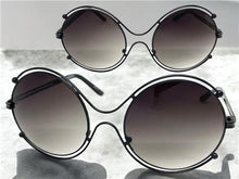 Oversized Exaggerated Vintage Retro Style SUNGLASSES Large Round Black Frame 6295