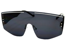 Oversized Futuristic Modern Retro Shield Style SUNGLASSES Large Flat Dark Lens 10858