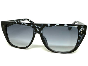 Classic Vintage Retro Style SUNGLASSES Square Gray Tortoise Frame - Light Gradient Tint 1876