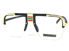 Men's Classic Vintage Retro Hip Hop Style Clear Lens EYEGLASSES Black & Gold Frame 2719