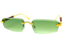 Classy Elegant Luxury Modern Style SUNGLASSES Rimless Gold Frame 5335