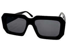 Classic Vintage Retro Style SUNGLASSES Thick Square Black Frame - Dark Lens 75005