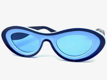 Contemporary Modern Retro Raver Party SUNGLASSES Funky Blue Frame 2123