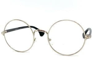 Classic Vintage Retro Style Clear Lens EYEGLASSES Round Silver Frame IT085