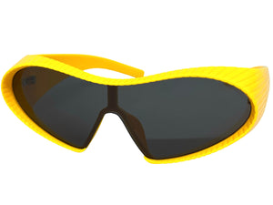 Oversized Exaggerated Modern Retro Futuristic Style SUNGLASSES Large Yellow Frame 1308