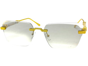 Classy Elegant Luxury Modern Style SUNGLASSES Rimless Gold Frame 5331