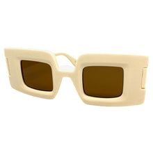 Oversized Exaggerated Retro Style SUNGLASSES Large Square Cream Frame 80519