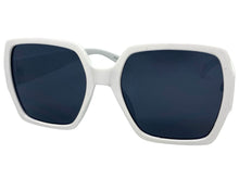 Oversized Vintage Retro Style SUNGLASSES Large Square White Frame E1275