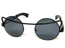 Classic Vintage Retro Steampunk Style SUNGLASSES Round Black Frame - Dark Lens A137