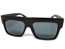 Classic Vintage Retro Style SUNGLASSES Large Matte Black Frame - Dark Lens S050