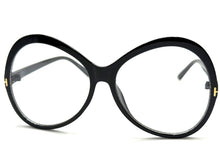 Oversized Vintage Retro Style Clear Lens EYEGLASSES Large Round Black Frame E2085