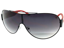 Classic Contemporary Modern Shield Style SUNGLASSES Sleek Black Frame 3940