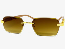 Men's Classy Elegant Luxury Retro Hip Hop Style SUNGLASSES Gold Rimless Frame 7522