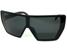 Oversized Futuristic Modern Rerto Shield Style SUNGLASSES Large Black Frame 7407
